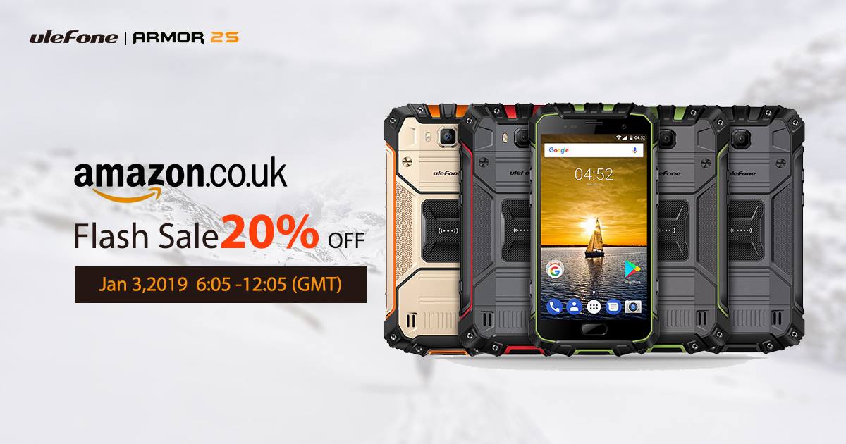 #UlefoneArmor2S flash sale with 20% discount on Amazon.co.uk will end in 2 hours.