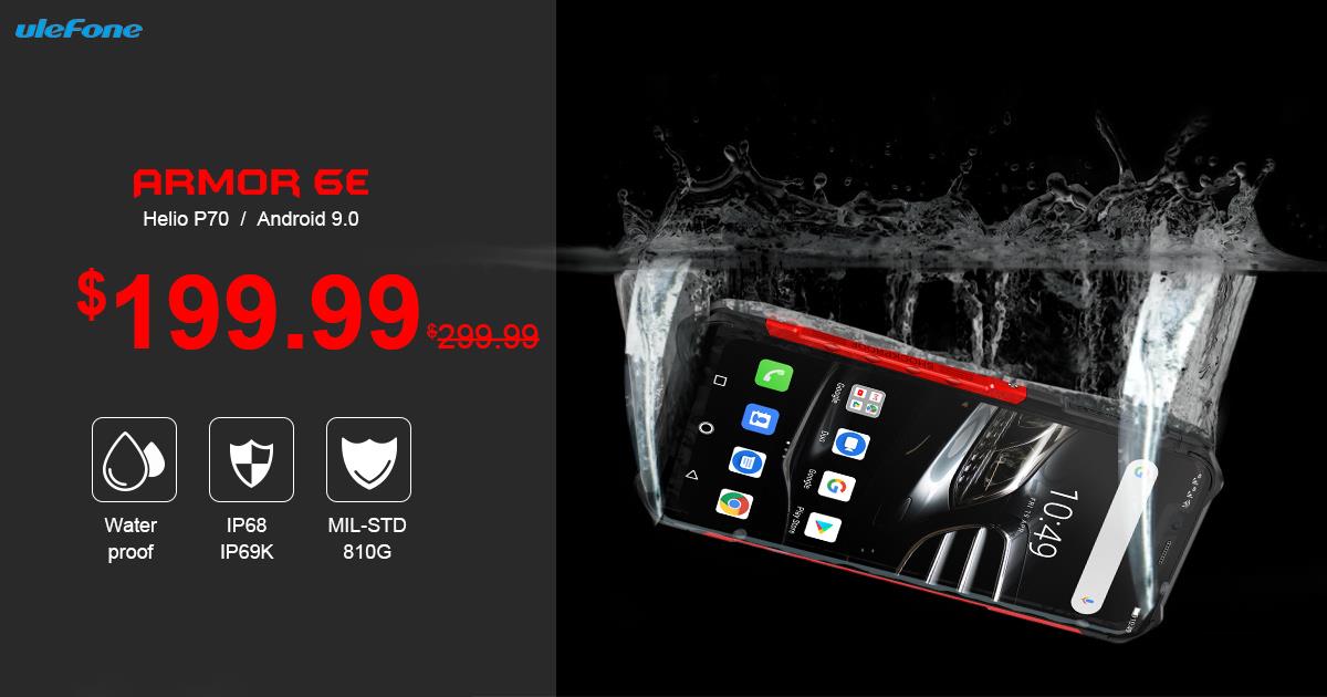 World's First Helio P70 Rugged Phone - Ulefone Armor 6E Promotion Sale on DX.com for US$199.99.