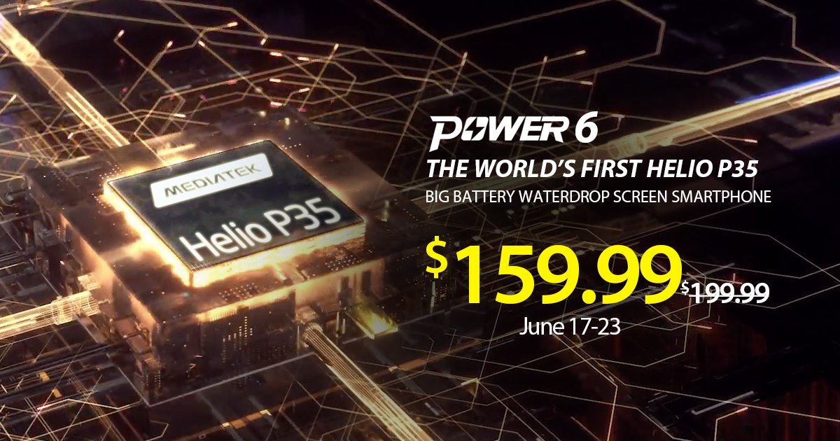 Ulefone Power 6 - The world's first Helio P35 big battery waterdrop screen smartphone.