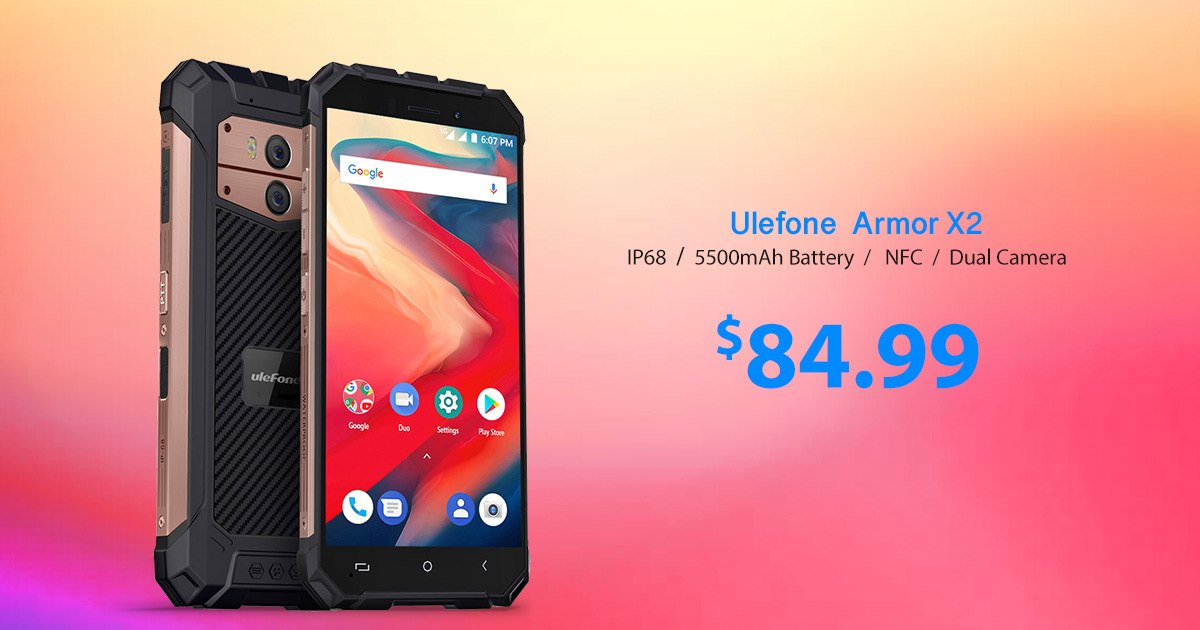 Maybe you need one affordable rugged phone now, here Armor X2 is down to 84.99 dollars.