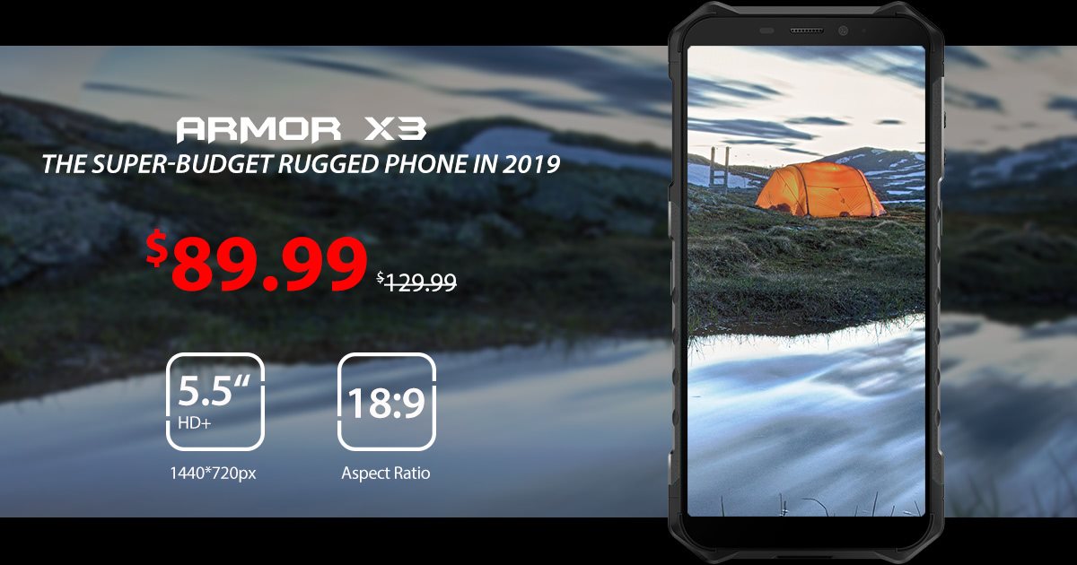 Ulefone Armor X3 equips a 5.5-inch all-screen display with 18:9 aspect ratio, which would show more content and wider vision than others when you are reading an article or browsing social media. 