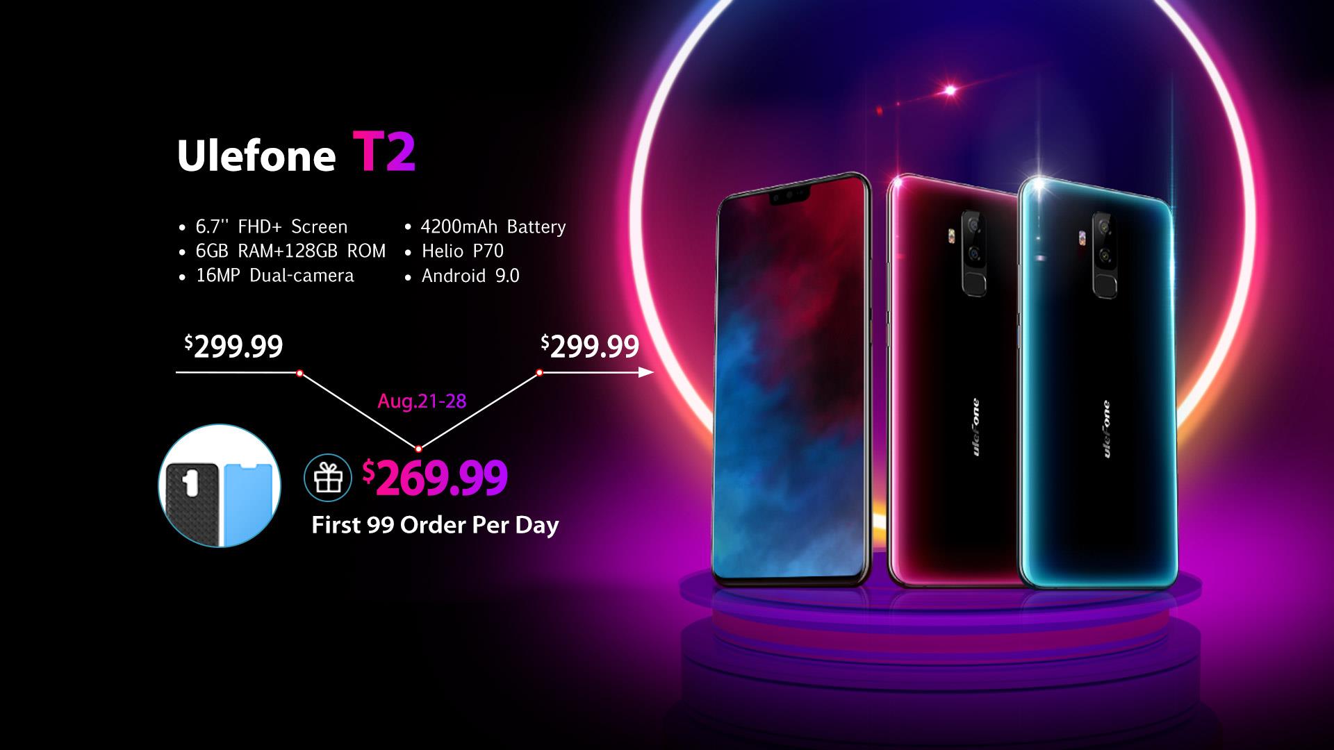 Ulefone T2 starts exclusively presale on Banggood for US$199.99 today.