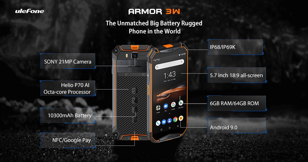 Ulefone Armor 3W specs at a glance.