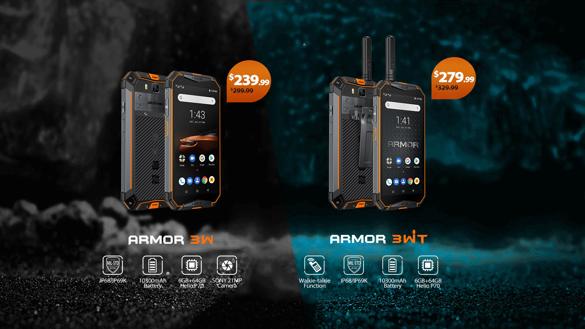 Ulefone Armor 3W & Armor 3WT Global Presales Start Today from $239.99.