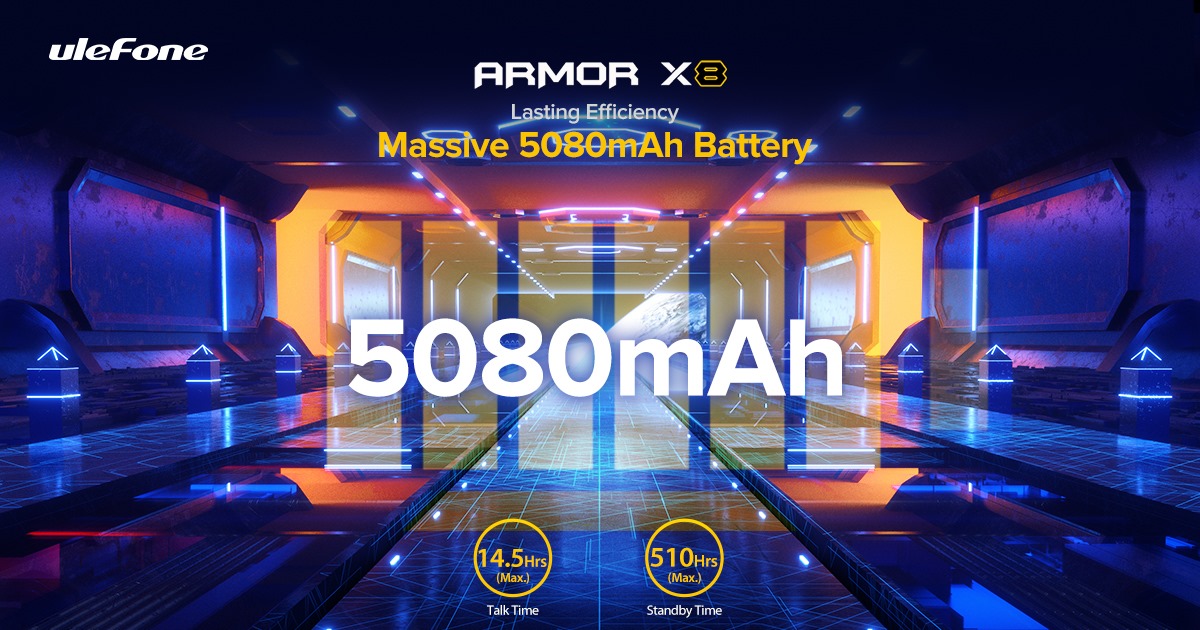 With its 5080mAh battery, the Armor X8 pushes back the boundaries to allow you to enjoy its features and its camera for as long as possible. It promises long hours of work, leisure and outings, with no interruptions. 🔋