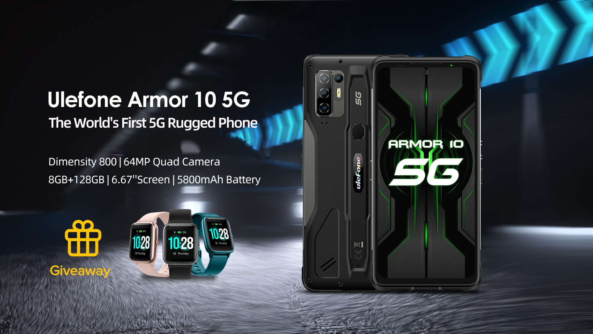 Ulefone Armor 10 5G is an ideal accessory for almost everyone, no matter you are professionals, outdoor adventurers or business elite.  Right now, Ulefone offers a chance to win 5 Ulefone Watch and one Ulefone Armor 10 5G phone for free to celebrate the global launch of Armor 10 5G. 