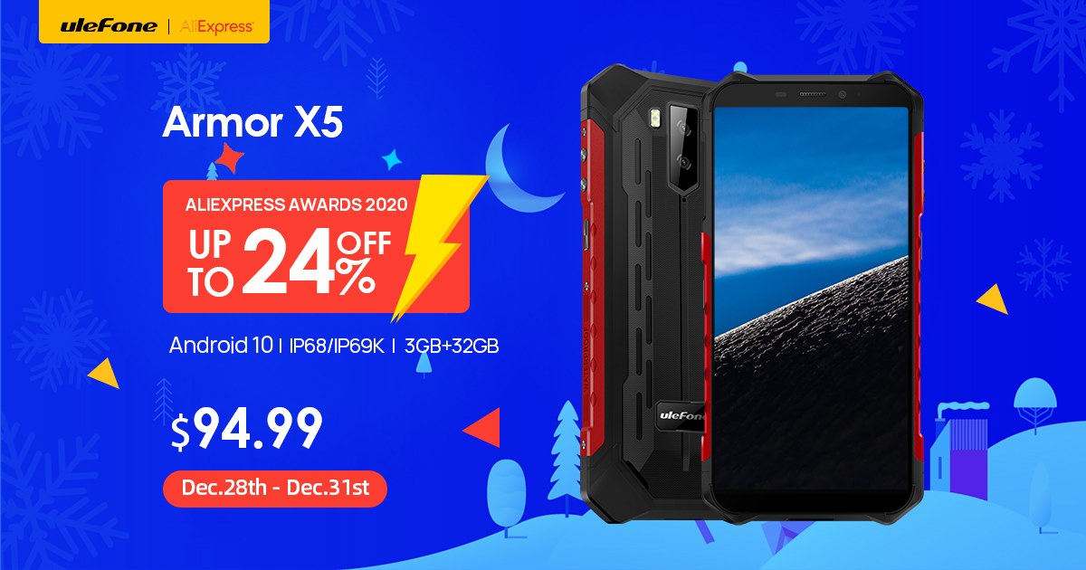 Welcome to the New Year with a bang! Ulefone offers up to 50% off on AliExpress!