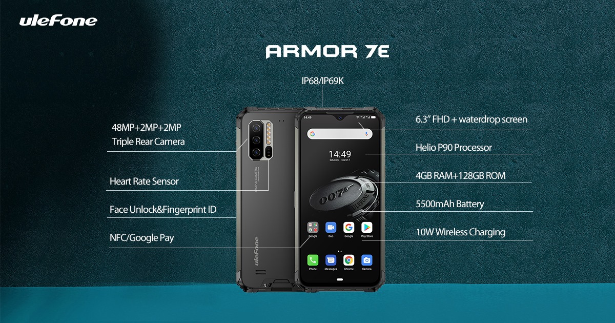 At a glance to know all features the Ulefone Armor 7E has.