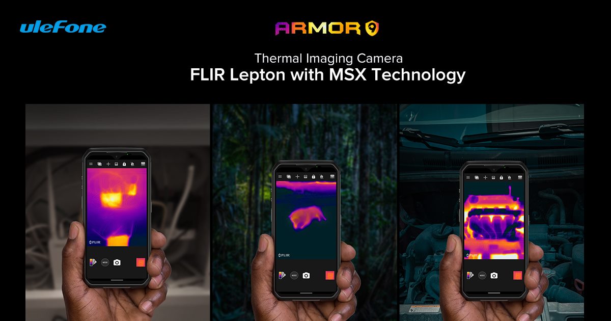 The integrated FLIR® thermal imaging camera on the Ulefone Armor 9 can be used to monitor and diagnose problems more quickly and save time on site. 