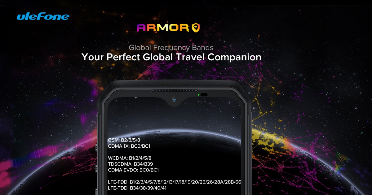 With more frequency bands supported, #UlefoneArmor9 becomes a true global phone, which means you can use 90% areas over the world. Armor 9 adds an extra 4G band — Band 66, that support for North America making it even more appealing.