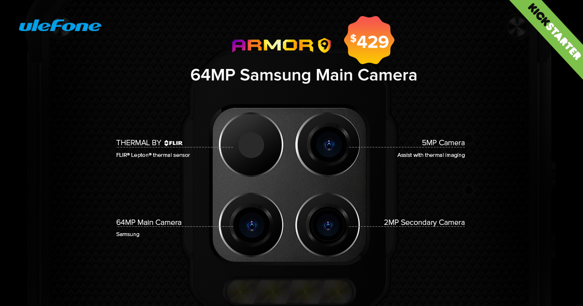 #UlefoneArmor9 features flagship-level 64MP super camera system, Samsung GW1 64MP ultra-high resolution image sensor with integrated 3D HDR technology, let you capture more detailed images and video even in mixed and challenging lighting environment.