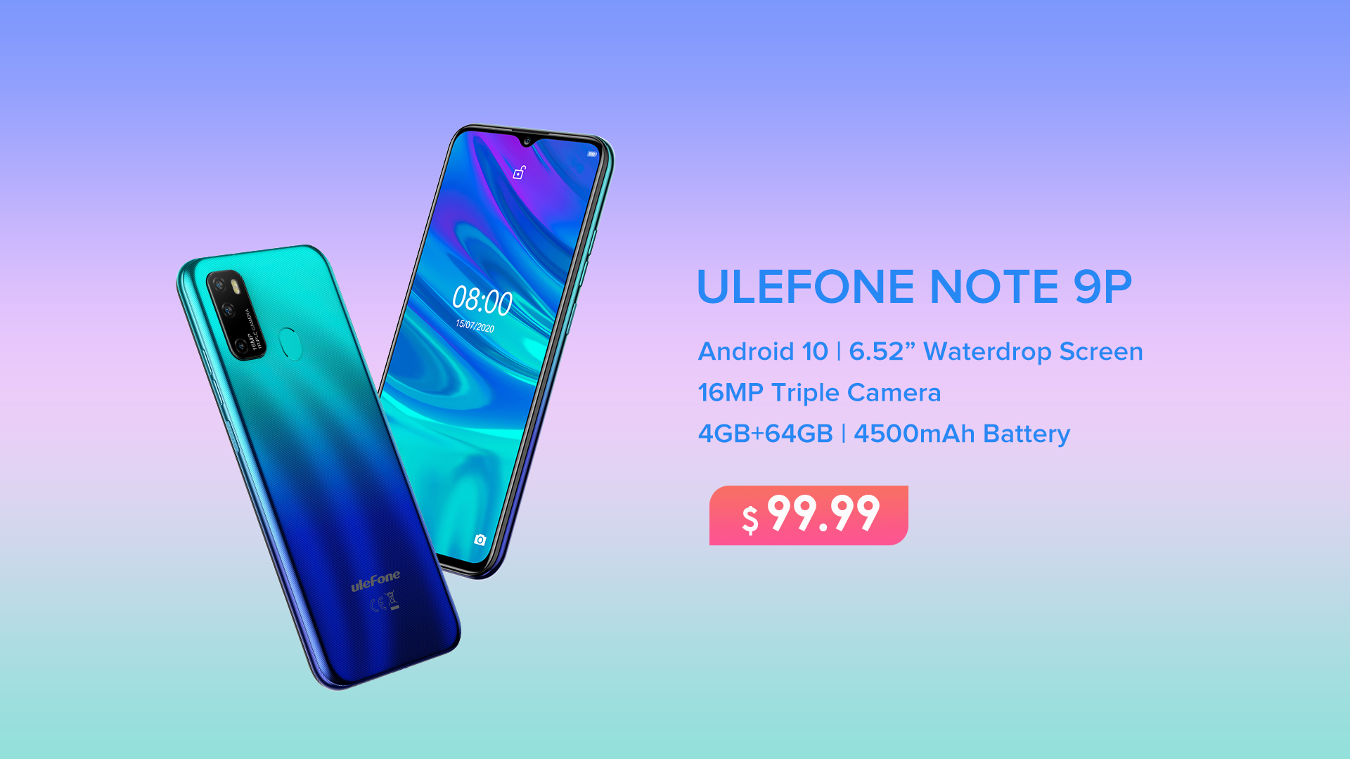 Ulefone Note 9P with Fantastic Aurora Blue Color Launches Today.