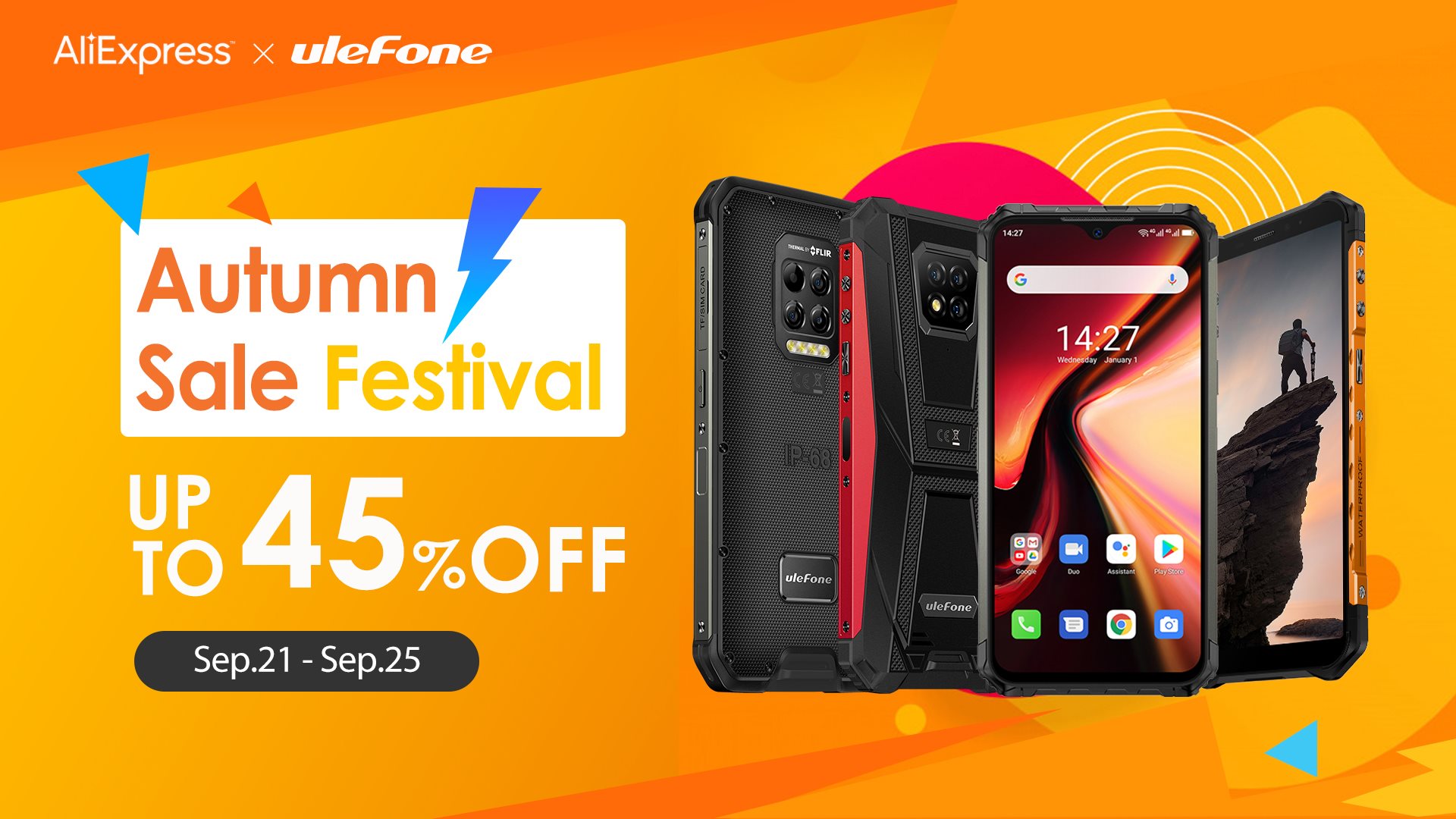 Ulefone Autumn Sale Festival Kicks-Off on AliExpress with Up To 45% Discounts.