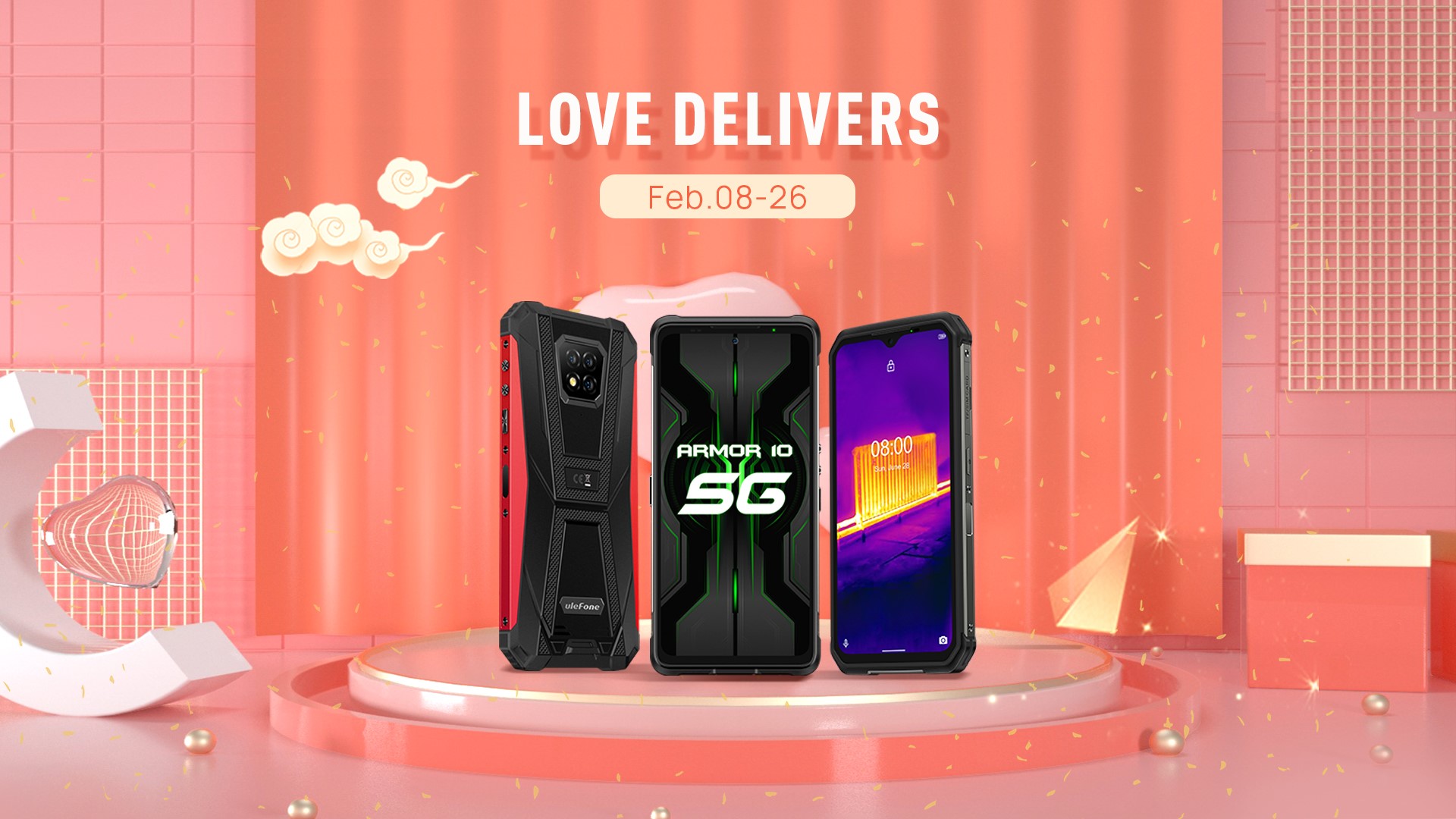 To celebrate Chinese New Year, we want to deliver happiness and love to you. Love Delivers deal will last the whole Spring Festival, with up to 47% discount. Must-have Ulefone models carefully prepared for you are all here! 