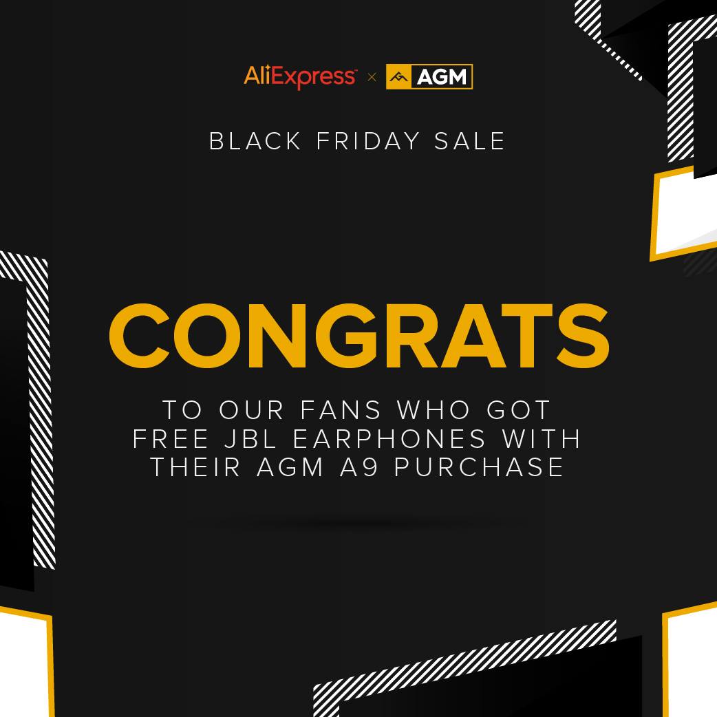 Congratulations to our fans who got FREE JBL earphones with their AGM A9 purchase during this Black Friday Sale! To learn more about the AGM A9: