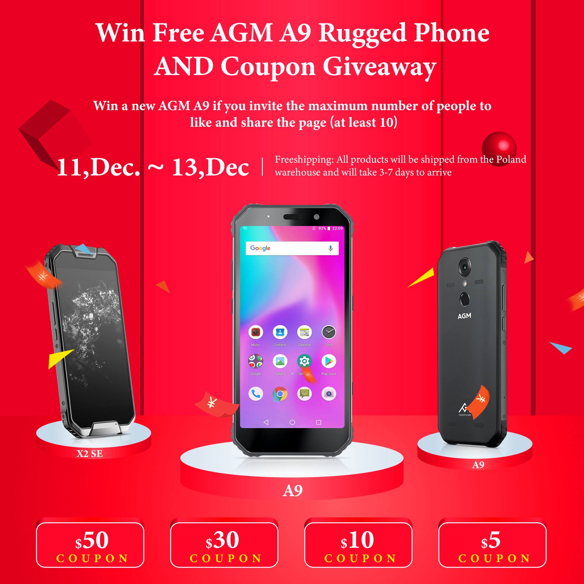 Hi guys!! We #GIVEAWAY a new phone #AGMA9 and some coupons for you. (Up to 50USD)  Big Deal of A9 in our AGM New Store now: 