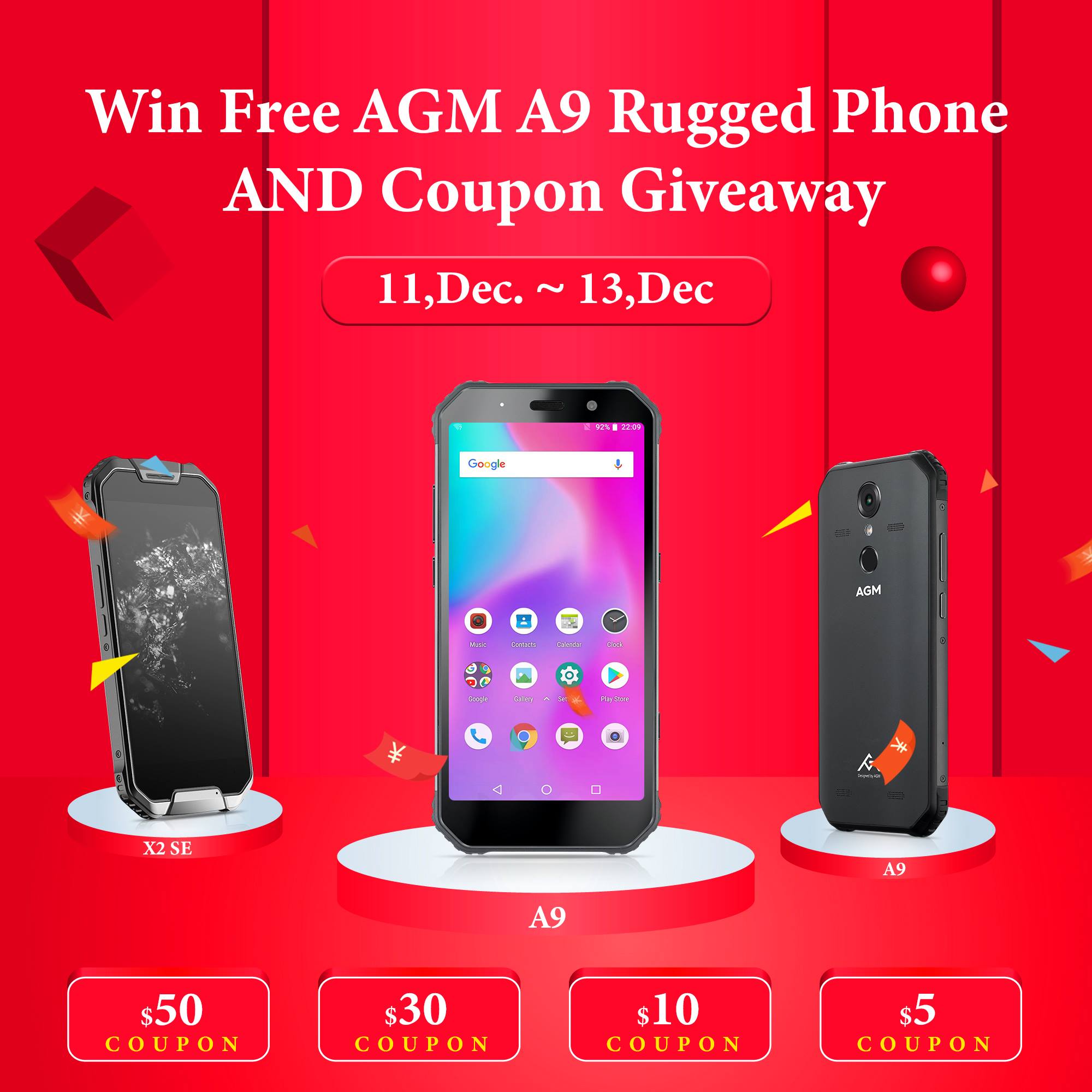 Hi guys!! We #GIVEAWAY a new phone #AGMA9 and some coupons for you. (Up to 50USD) 