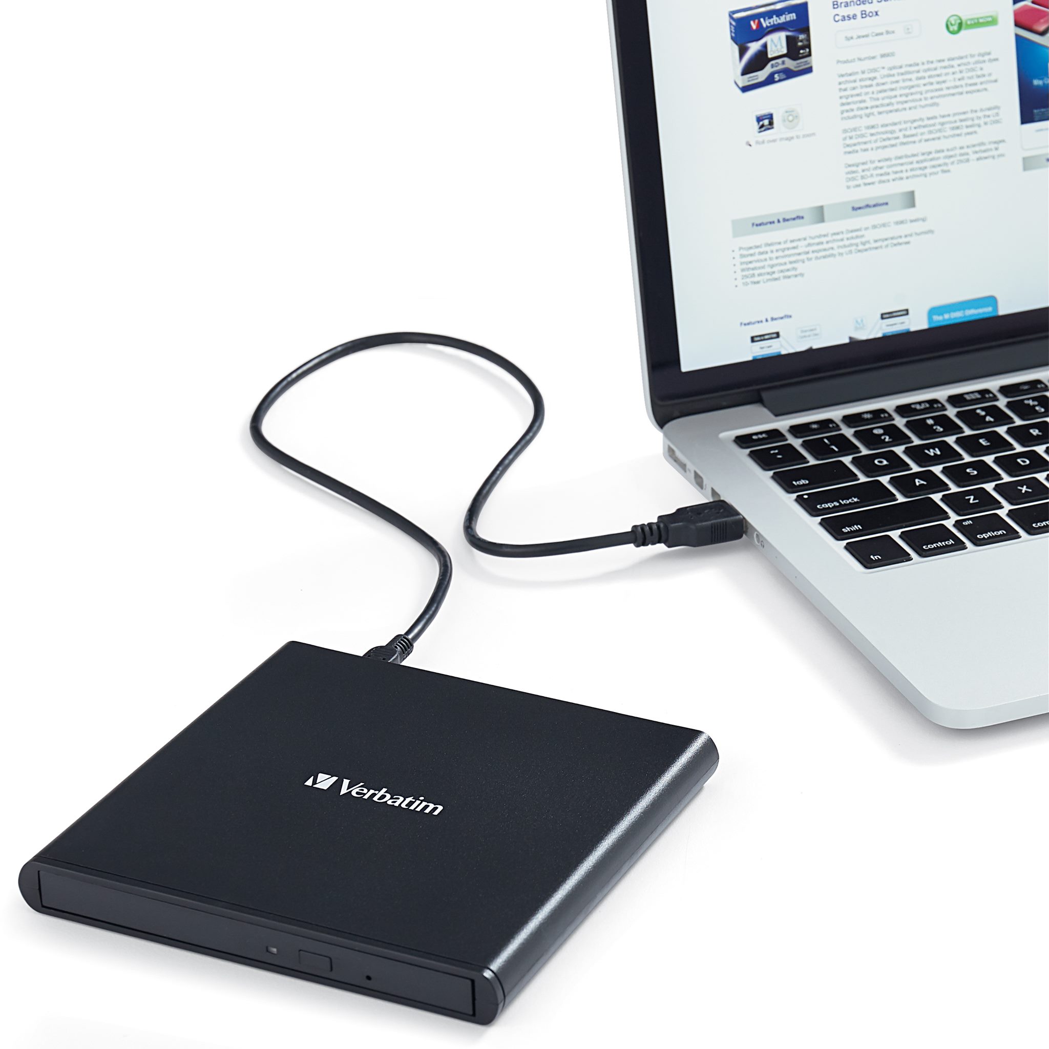 Weighing a mere 8 ounces in a genuine metal housing, the Verbatim External Slimline Blu-ray Writer fits easily in a laptop bag, and allows users to read/write CD’s, DVD’s and Blu-ray discs any time, any place.  #TechnologyYouCanTrust