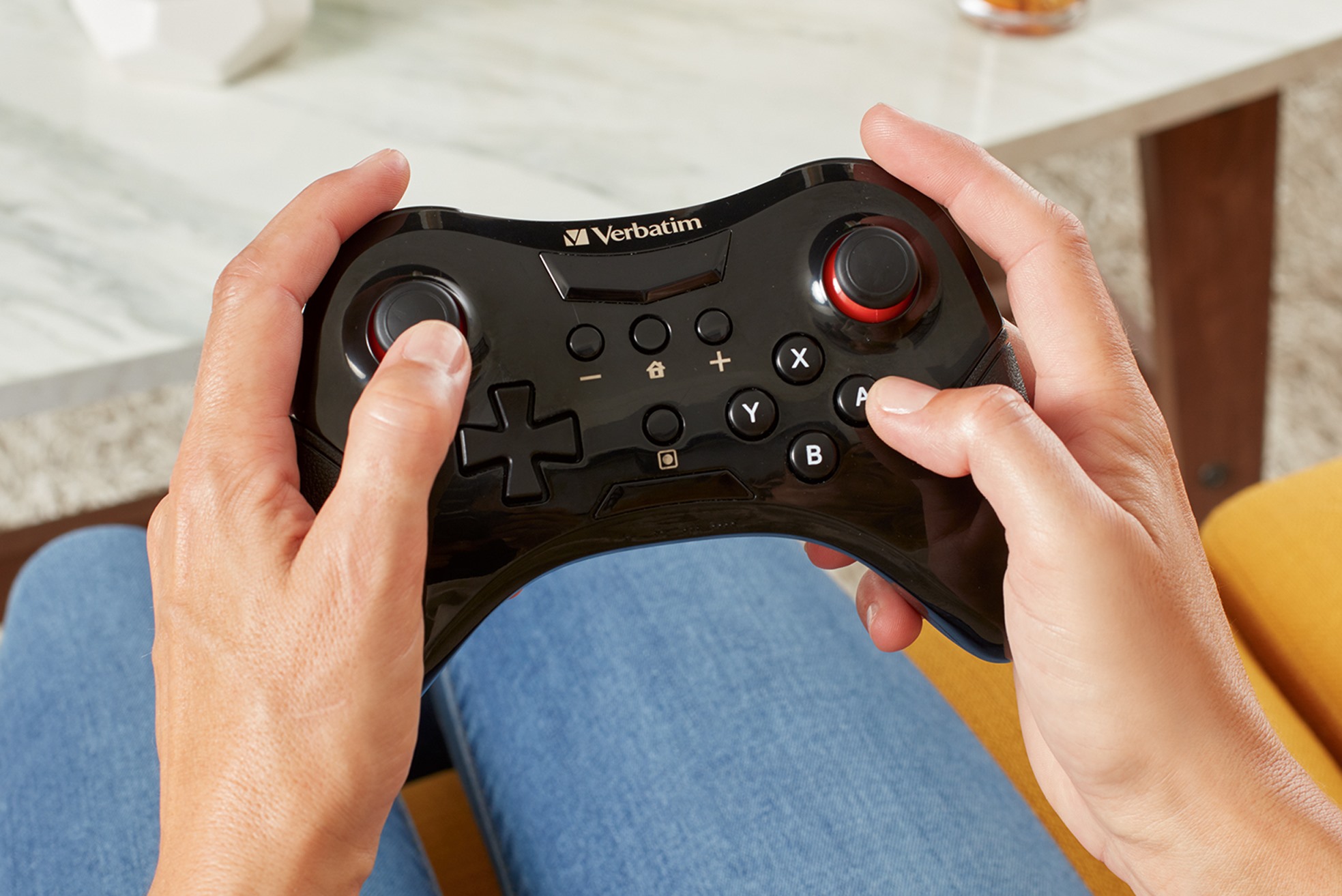 Play in comfort with the Verbatim Wireless Controller. For use with the Nintendo Switch™ and Nintendo Switch™ Lite, this controller connects wirelessly to your console and features a 2.4Ghz connection for lag-free performance.