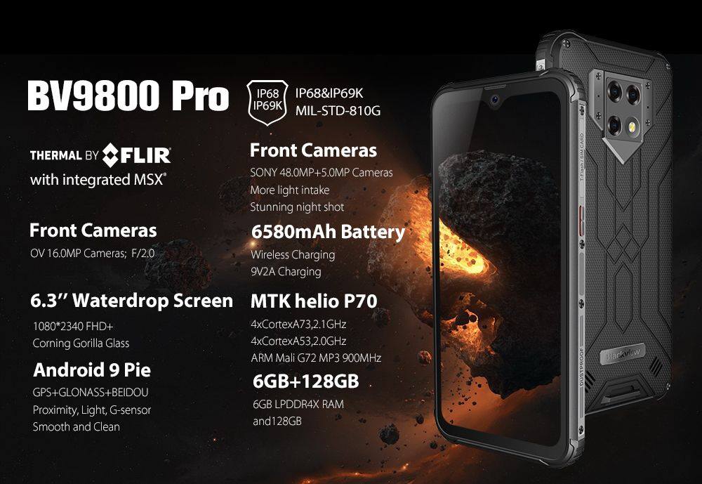 Meet our new flagship #Blackview #BV9800Pro! Powered by the Helio P70 chipset and equipped with FLIR® Lepton® thermal camera, this will be a powerful tool in your hands!💪