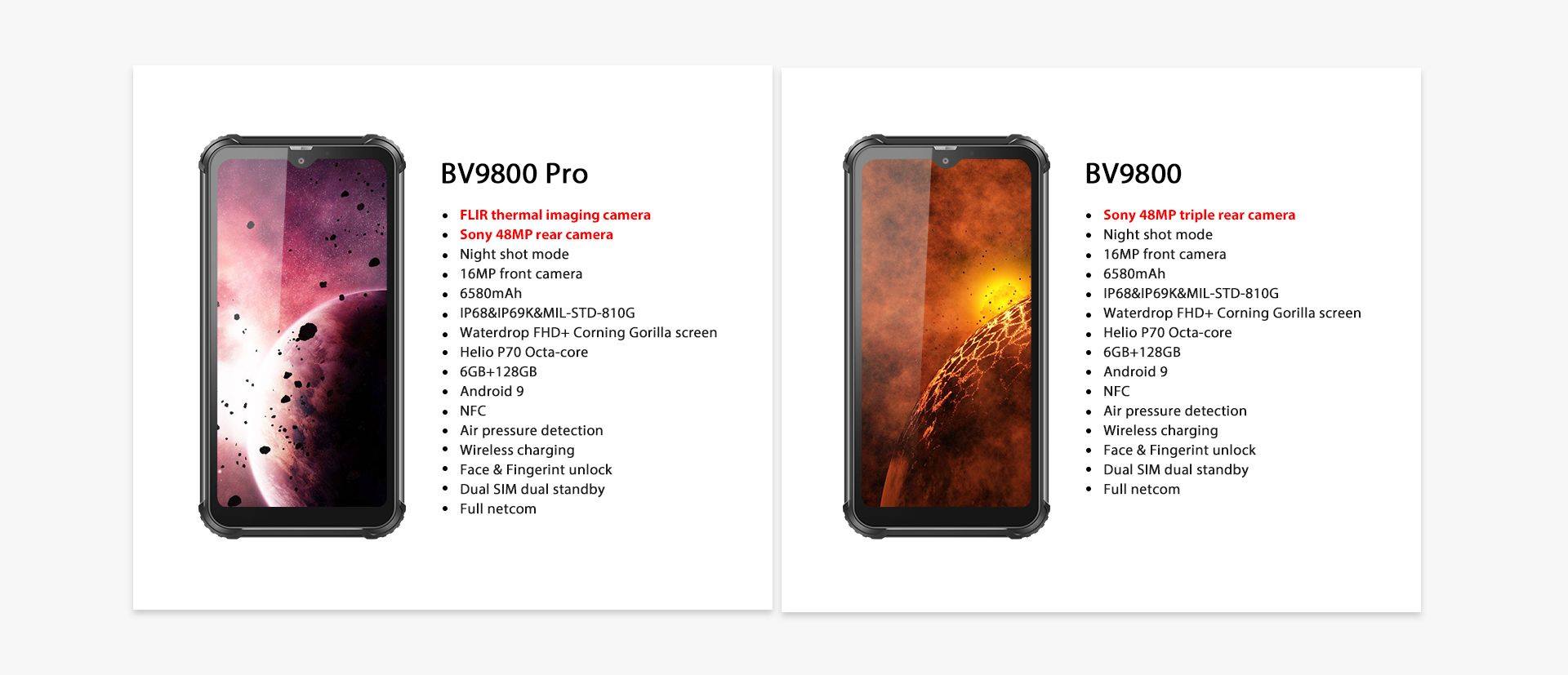 Want to know the differences between Blackview BV9800 and Blackview BV9800 Pro? Here we go, check the picture below👇 P.S: the BV9800 also supports 16MP 120℃ ultra-wide-angle camera. Support Blackview BV9800 on Kickstarter: www.tomtop.com