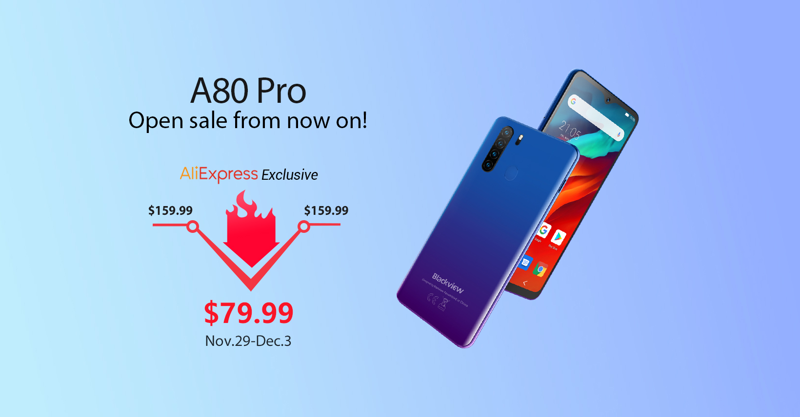 The #Blackview #A80Pro now kicks off global sale at only $79.99!!🥳🥳 Valid for only 5 days from Nov.29 to Dec.3😍😍