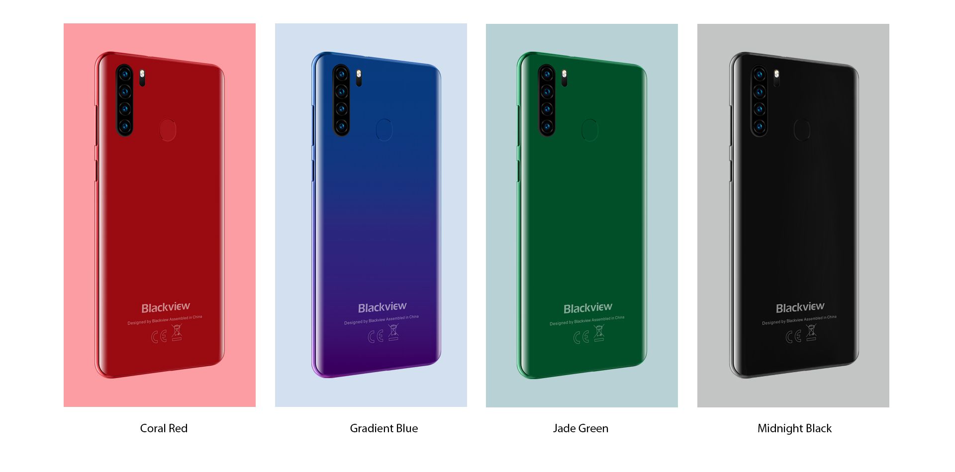 The upcoming #Blackview #A80Pro will come with four color variants: Coral Red, Gradient Blue, Jade Green, Midnight Black. Which color is your favorite?😜😜