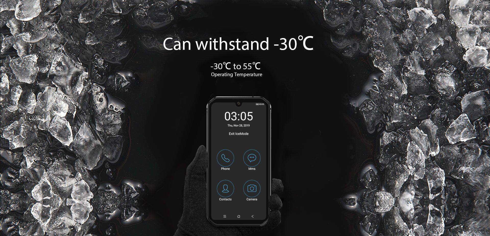 A huge boost of cold resistance on our upcoming #Blackview #BV9900 rugged phone😜😜 You can still use 4 basic phone functions when the temperature as low as -30℃😎😎 Push the practicality to the extreme.