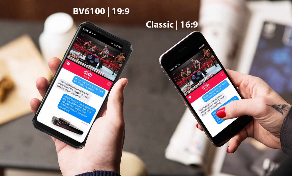 Split-screen experience: #Blackview #BV6100 19:9 vs. Classic 16:9