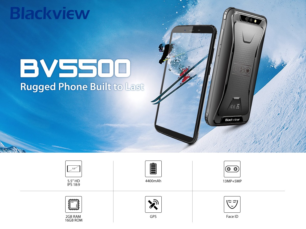 🔥Blackview BV5500 is a trusted partner for outdoor sportsmen and workers. 😍The light weight and unique shape gives user an extraordinary experience. 👏5.5” HD IPS Display, 👏1440 *720 (18:9) 