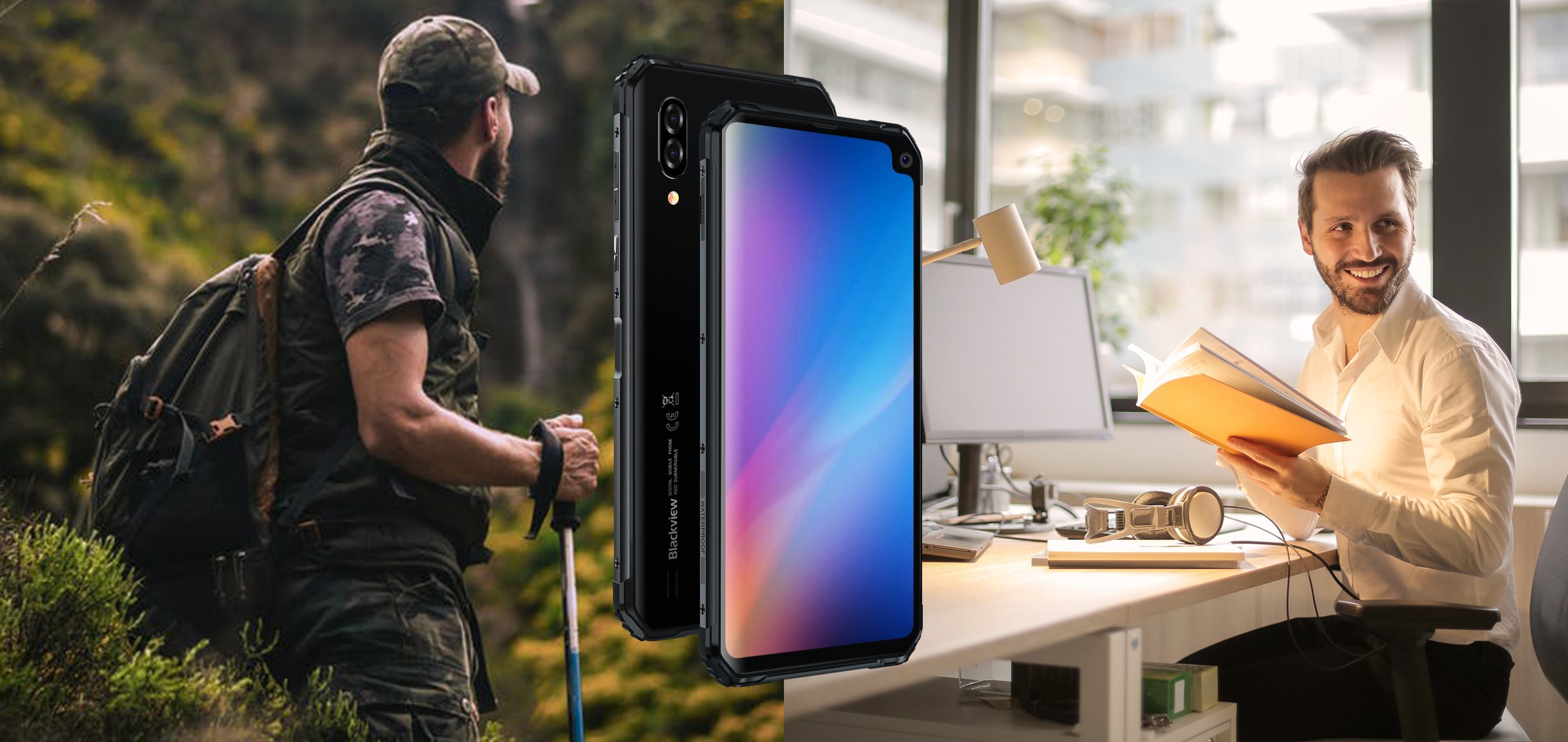 Robust inner, covered with sleek Corning Gorilla Glass on the front and the back, #Blackview #BV6100 suits you in style no matter whether you attend a business meeting or head out into the wild.