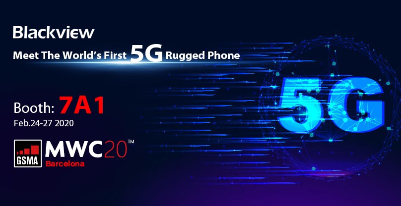 Let's meet at #MWC 2020 in Barcelona on February 24! To witness the world's first 5G rugged phone🤩🤩 #Blackview 