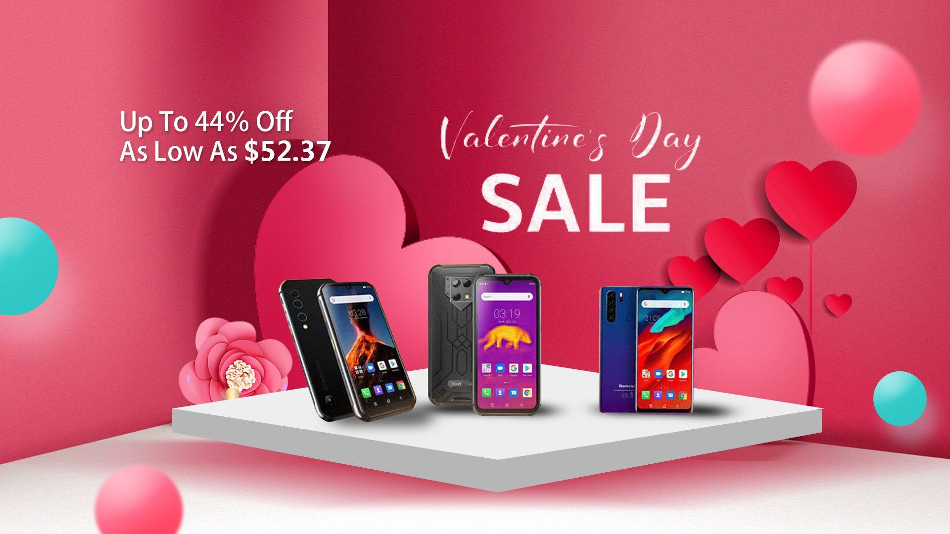 #Blackview big sale for the upcoming #ValentinesDay, up to 44％ off, as low as $52.37, ends on Feb.14 PST. Snap up now!😍😘😻