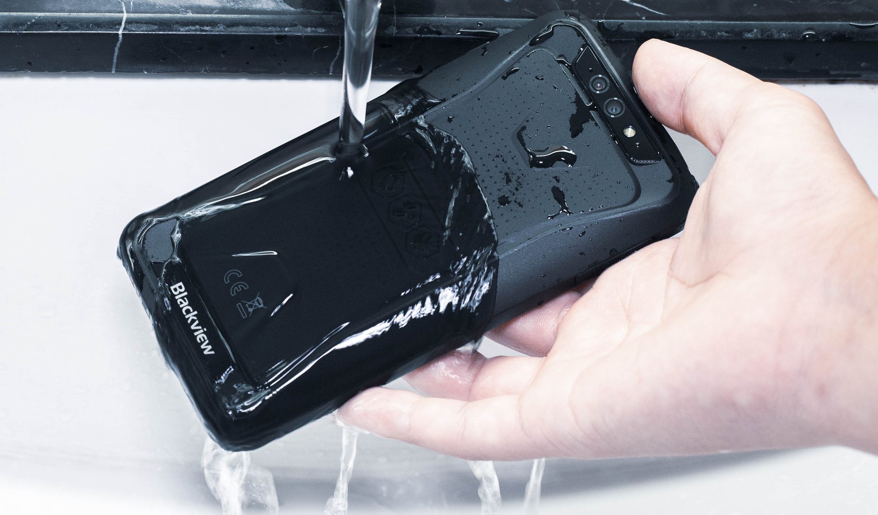 With excellent IP68 waterproof performance💧💧 feels no pressure to clean and disinfect #Blackview #BV5500Plus rugged phone whenever it needs.