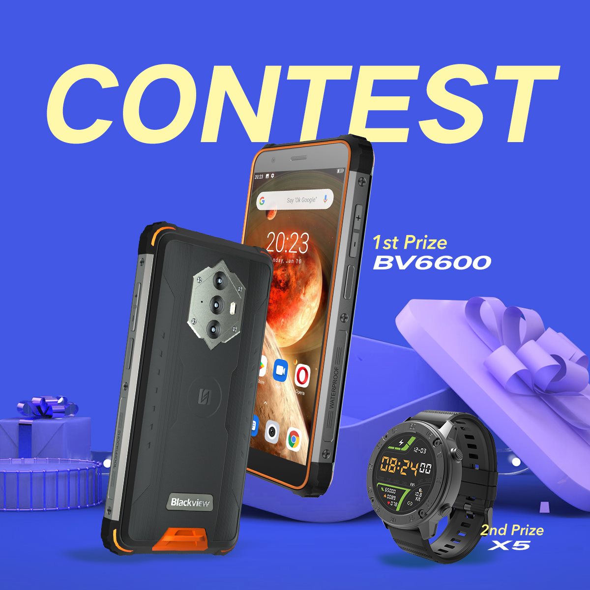 #Blackview #BV6600 Contest 🔥🔥 The rules are simple: reply to 2 questions in the Comment below. 1 winner per question! 1st prize: BV6600...