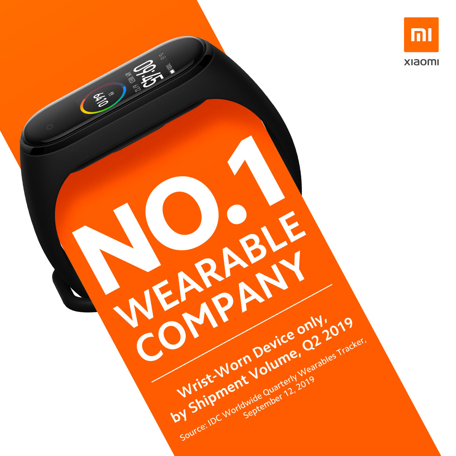 We did it again! Xiaomi continues to be the No. 1 wearable company (wrist-worn devices only, by shipment volume) in the second quarter of 2019! Thank you so much to all of our Mi Fans!