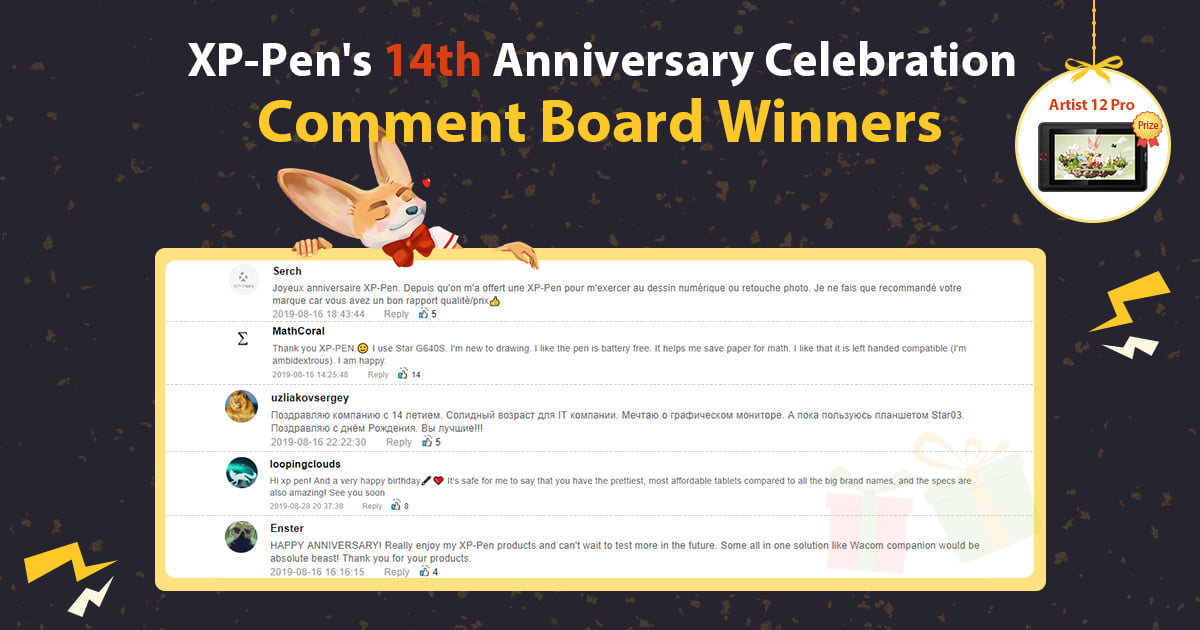 The second draw of the Comment Board on our website.🥳🥳