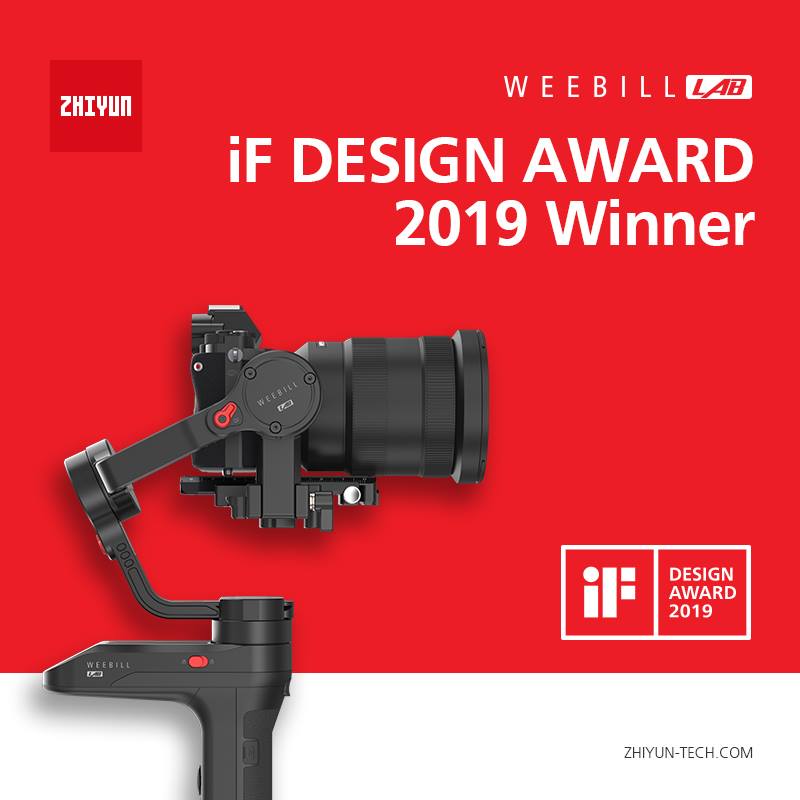 We're so excited to announce that #ZHIYUN #WeebilllLab won an #iFDESIGNAWARD2019 for its  its  versatile structure and innovative features🎉