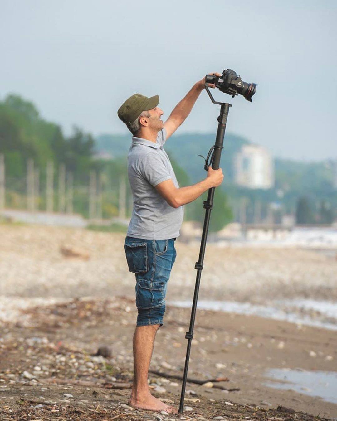 By the beach with #ZhiyunCrane2