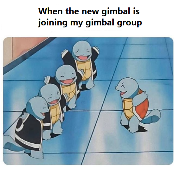 When your new gimbal is joining your gimbal group...😂 --