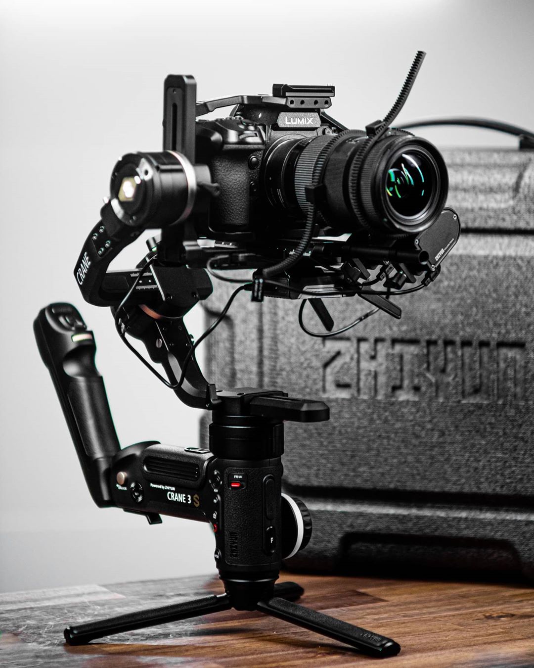 ''I finally have some time to put my #LumixS1 on the new #Crane3S gimbal! This is exciting. Big upgrade to my Crane 2, so many new features on this beast! ''🎥🔥👊