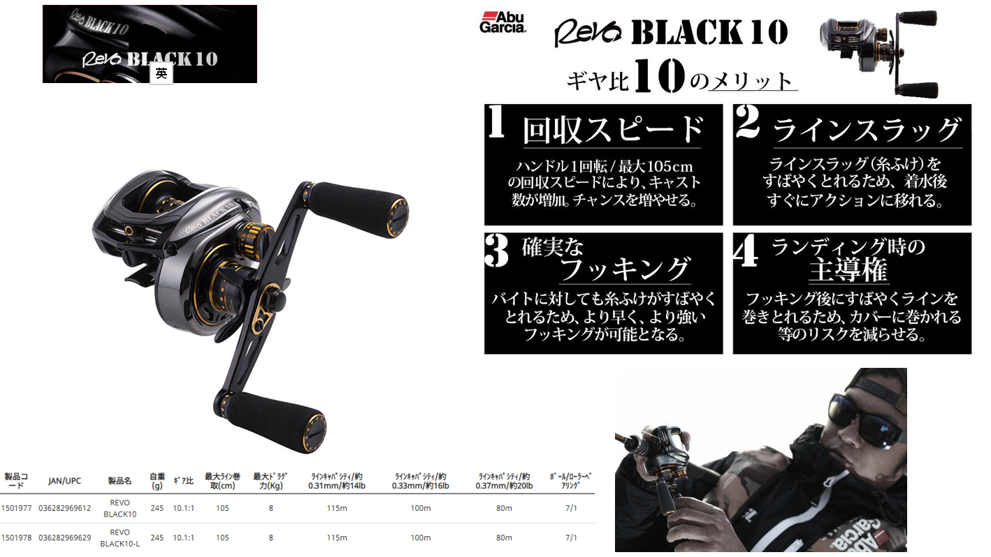 ABU Revo BLACK 10 - by Kenta Kimura BLACK 10 - 木村建太監督，10速 - 10.1:1...