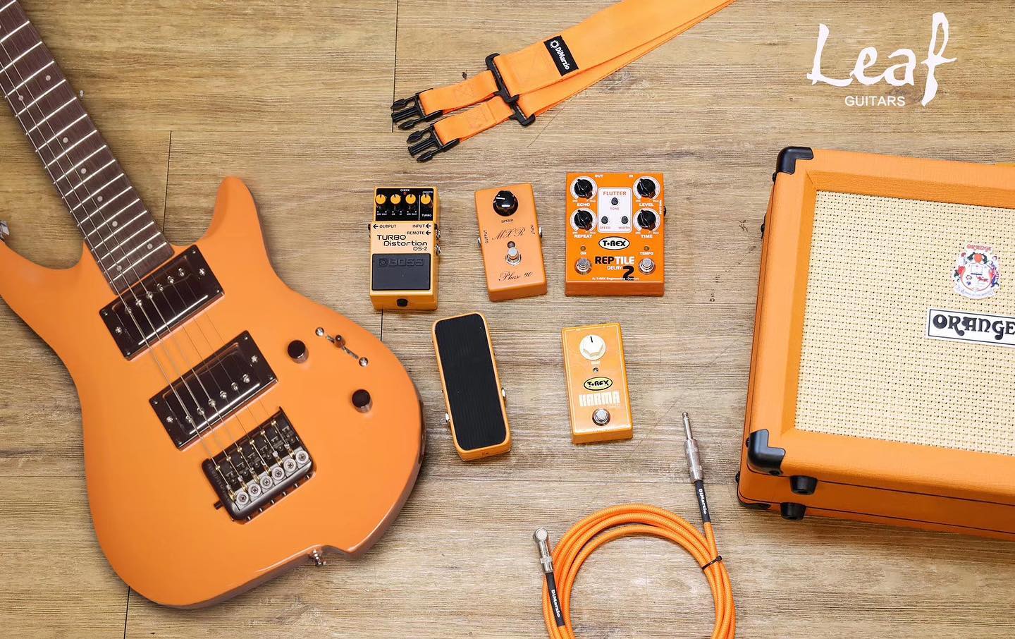 All orange today.  Do you like the color?  More details: en.alpguitars.com/index.html