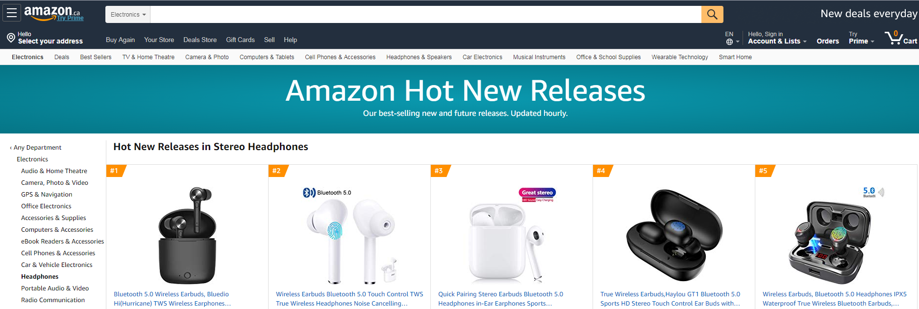 A thank-you to all consumers in Canada! New arrival product Bluedio Hi has continuously ranked in the top of this category for recent week on Amazon Canada. According to data showed on amazon website, this item bluedio Hi are ranking in the first place on Amazon Hot New Releases for recent week....