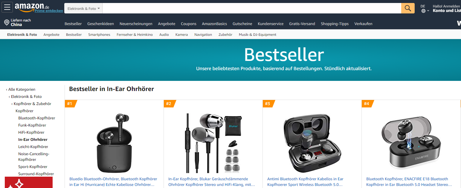 By the time of 2020 new year coming, Bluedio thanks all Germany customers from deep heart for your support and trust, we’re ranking at the first place among product category of Amazon market!