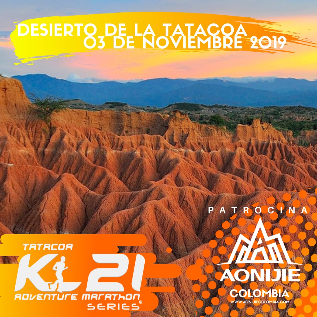 De nuevo Aonijie Colombia entra como patrocinador a un gran evento! K21 Desierto de la TATACOA 2019! Estaremos presentes con nuestro Stand, productos, atención, amistad y premiación para los ganadores de esta HERMOSA carrera!... FALTA POCO... Hagan sus inscripciones! Nos vemos en el desierto!