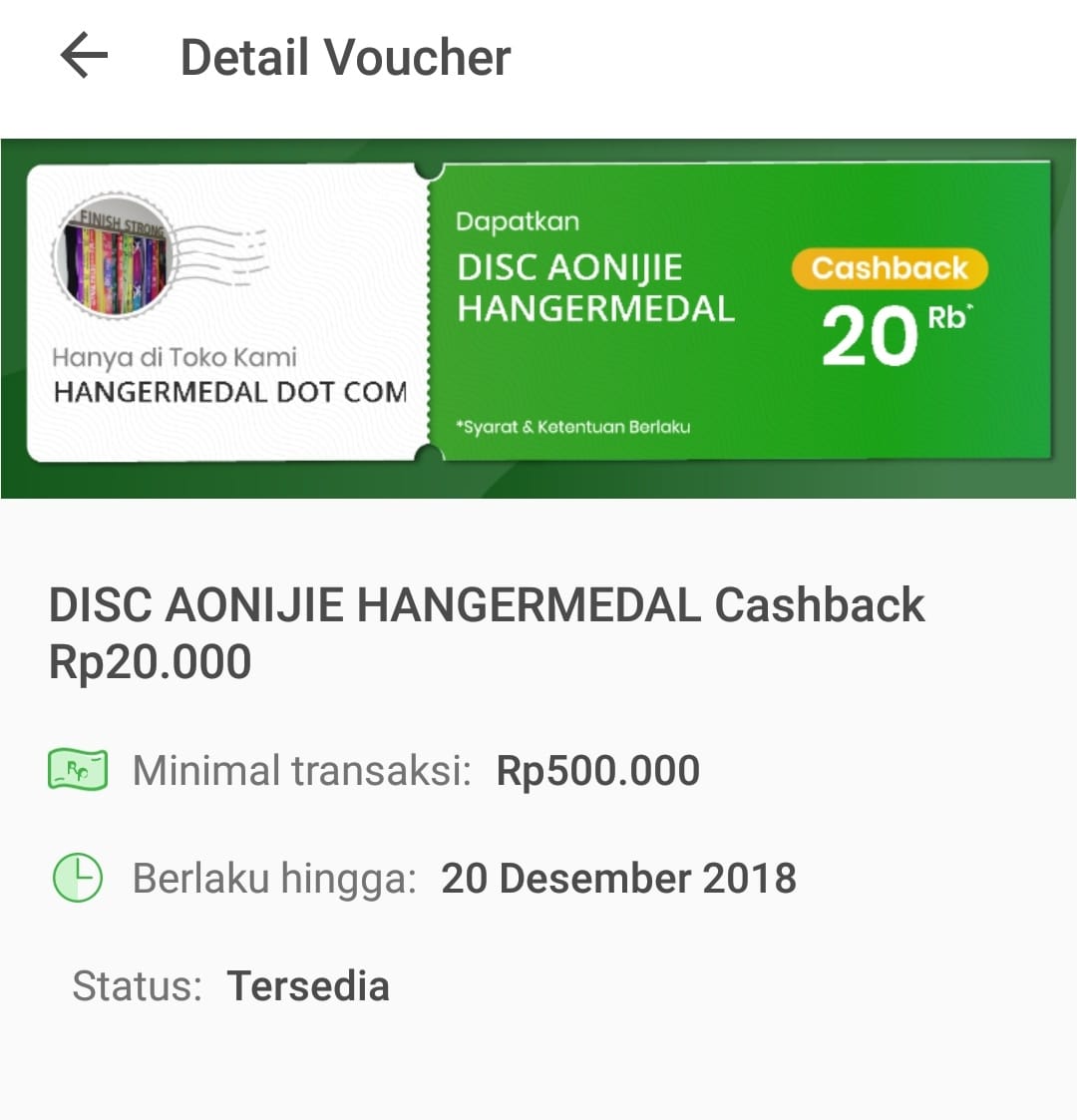 Gunakan kode voucher HANGHANGERMEDA