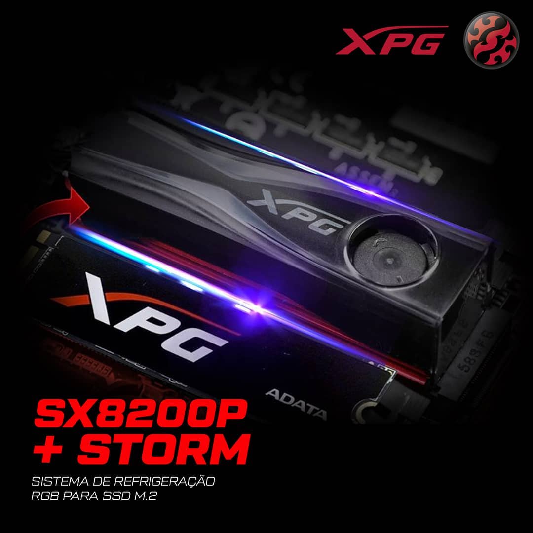 Com o combo de M.2 XPG SX8200P + Dissipador XPG Storm, você terá desempenho extremo sem precisar esquentar a cabeça com aquecimento. 😂😂😂