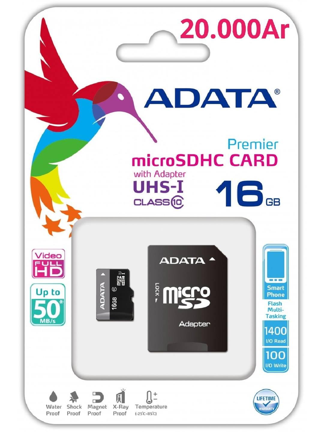 ✔Micro SD 16Gb Class 10 sans adaptateur SD à 19.000 Ariary. ✔Avec adaptateur SD à 20.000 Ariary. Waterproof et Shockproof....