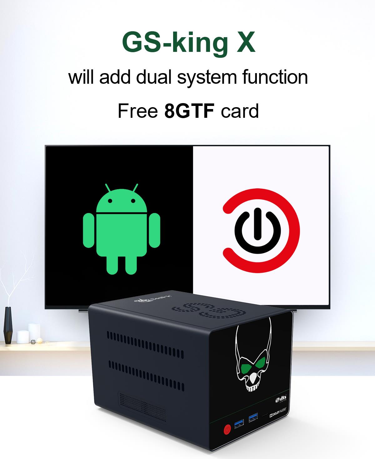 Beginning in November last year, Beelink and the CoreELEC development team conducted in-depth cooperation and carried out a dual system plan on GT-King and GT-King Pro. One machine can use two systems, and a free TF with the CoreELEC system is given away card.